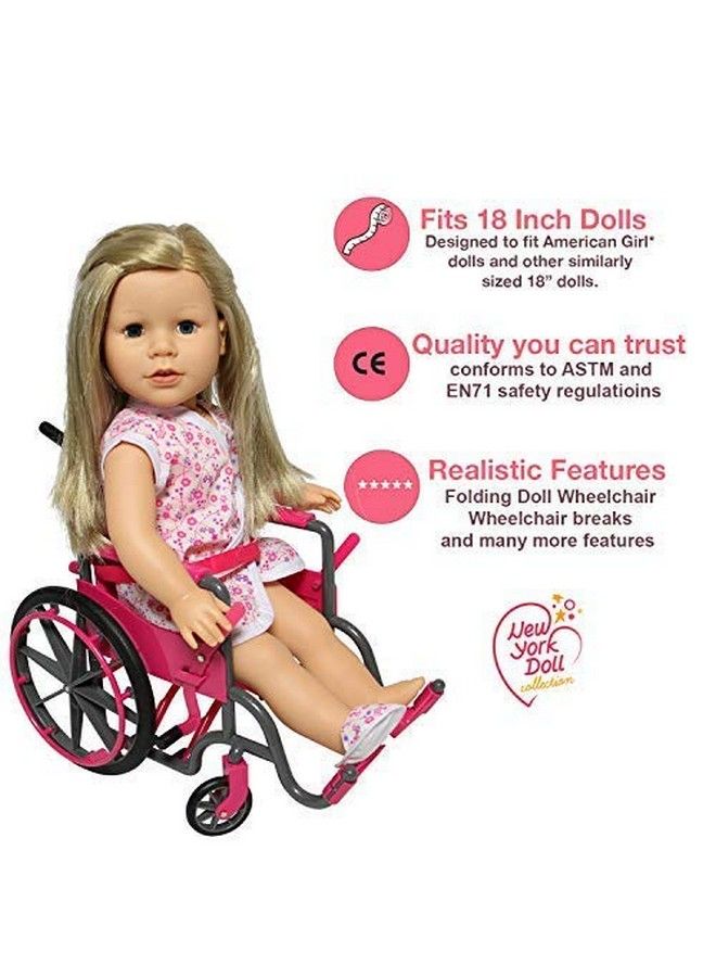 Doll Wheelchair Set With Accessories For 18 Inch Dolls + Bonus Accessories