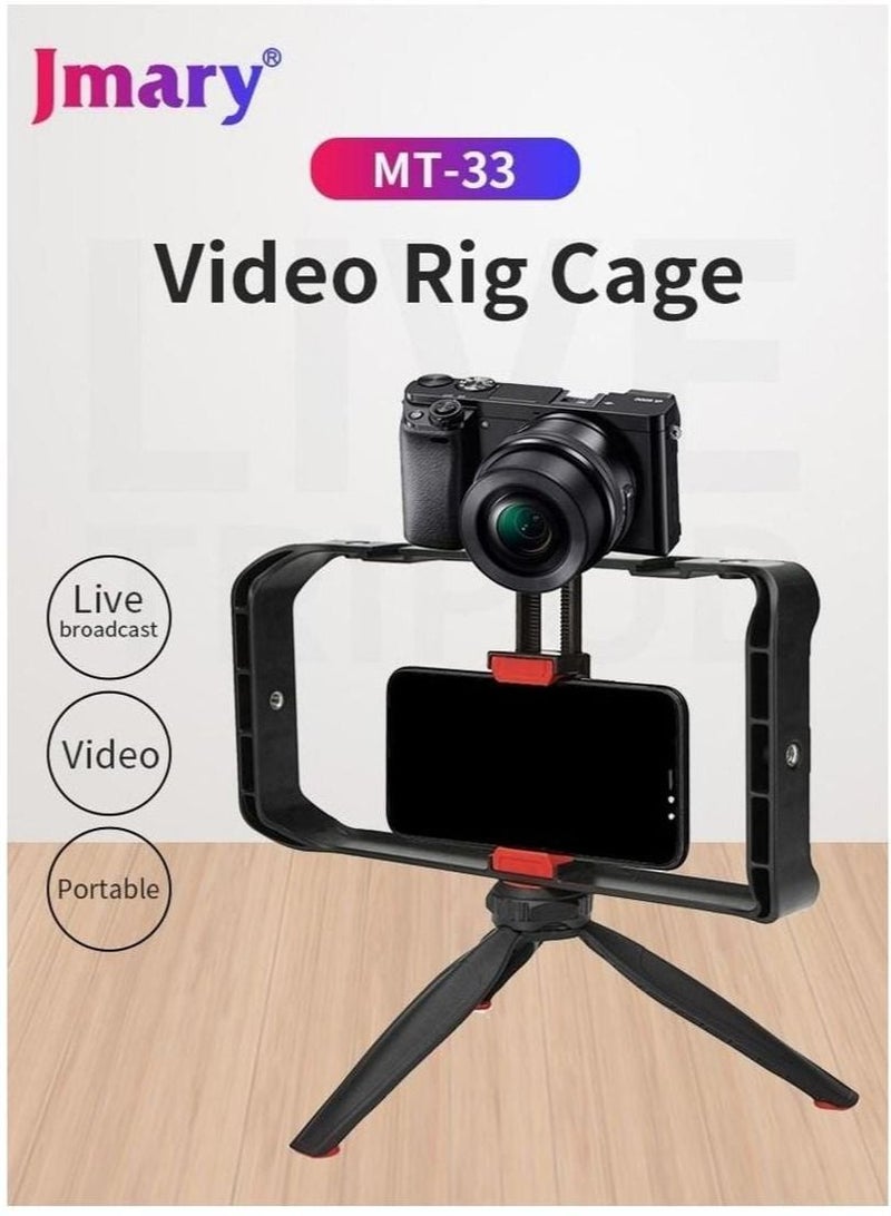 MT33 Mobile Phone Vlogging Filmmaking Cage Stabilizer with Tripod
