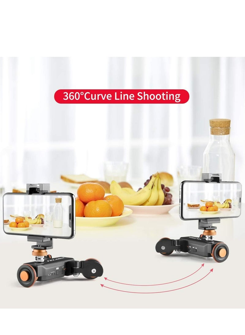 Camera Slider Motorized,YELANGU Rechargeable Camera Dolly with Wireless Remote Control, 3 Speed Adjustable Slider for 360 Degree Swivel,for DSLR Camera, Camcorder, Gopro,Smartphone with Phone Holder