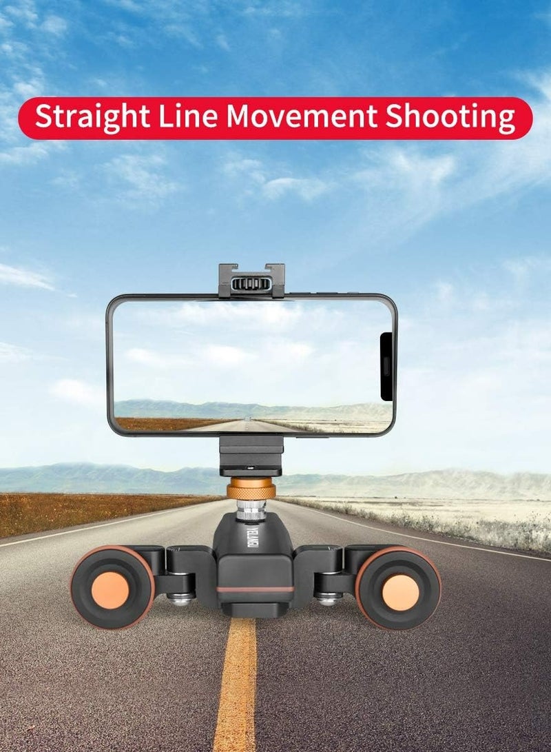 Camera Slider Motorized,YELANGU Rechargeable Camera Dolly with Wireless Remote Control, 3 Speed Adjustable Slider for 360 Degree Swivel,for DSLR Camera, Camcorder, Gopro,Smartphone with Phone Holder