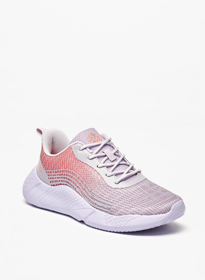 Womens Ombre Textured Lace-Up Trainer Shoes