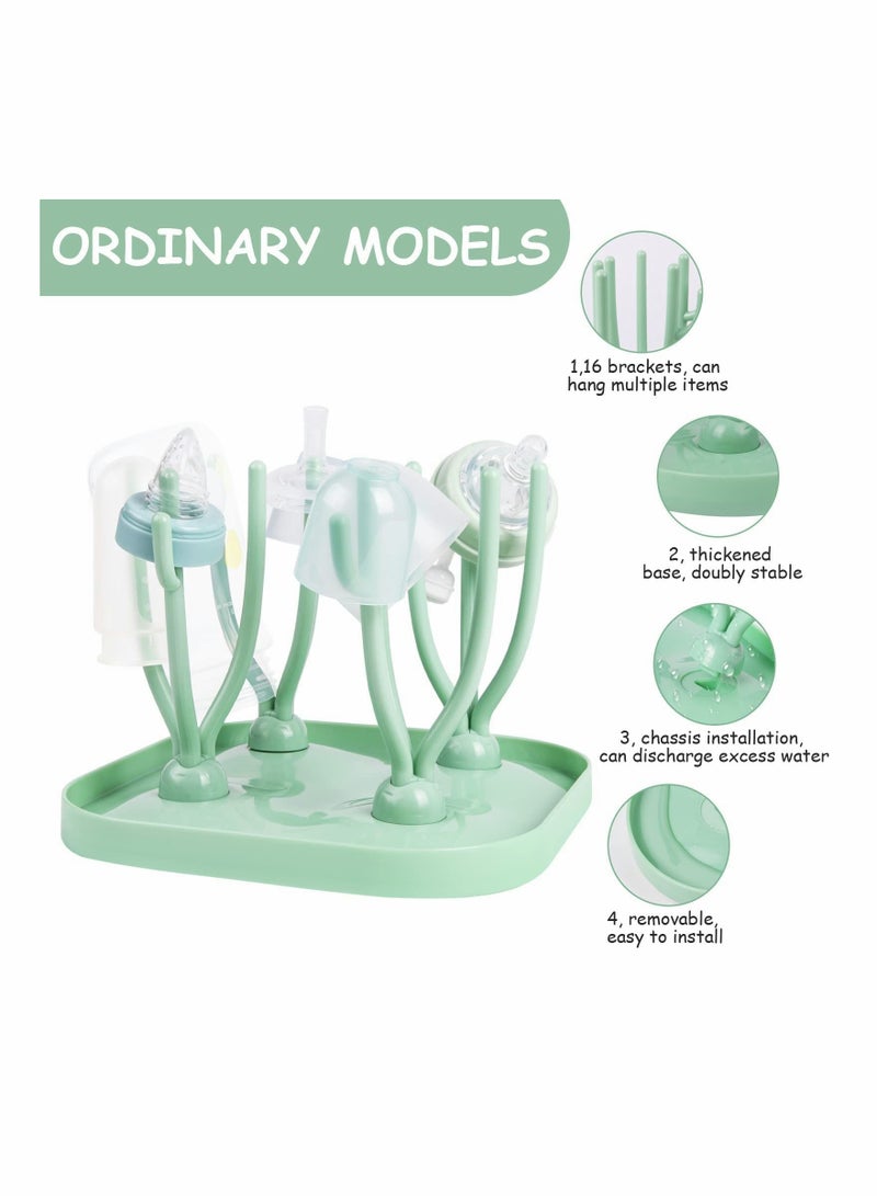 Baby Bottle Drying Rack, Drain Holder with Detachable Drip Tray, Rack Ideal for Bottles, Teats, Cups, Reusable Accessories