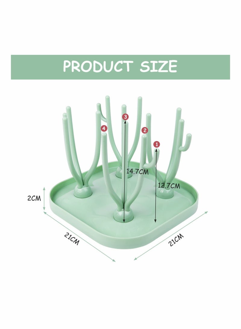 Baby Bottle Drying Rack, Drain Holder with Detachable Drip Tray, Rack Ideal for Bottles, Teats, Cups, Reusable Accessories