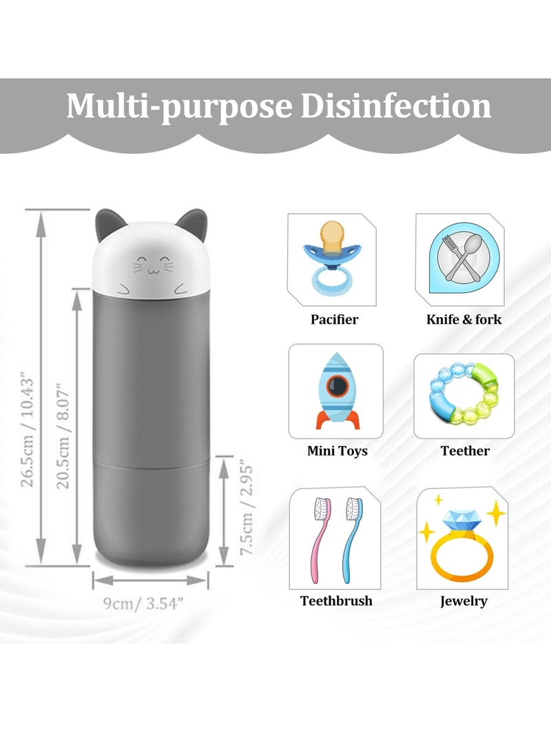 Baby Bottle Sterilizer, Portable Travel Nursing Electric Uv Ozone Sterilizer for Bottles, Pacifiers, Cups, Breast Pump Accessories, Cartoon Design