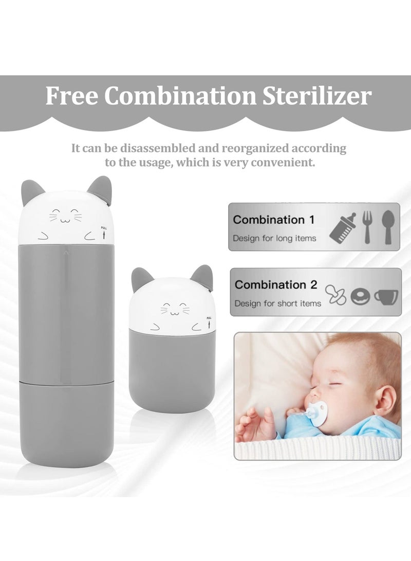 Baby Bottle Sterilizer, Portable Travel Nursing Electric Uv Ozone Sterilizer for Bottles, Pacifiers, Cups, Breast Pump Accessories, Cartoon Design