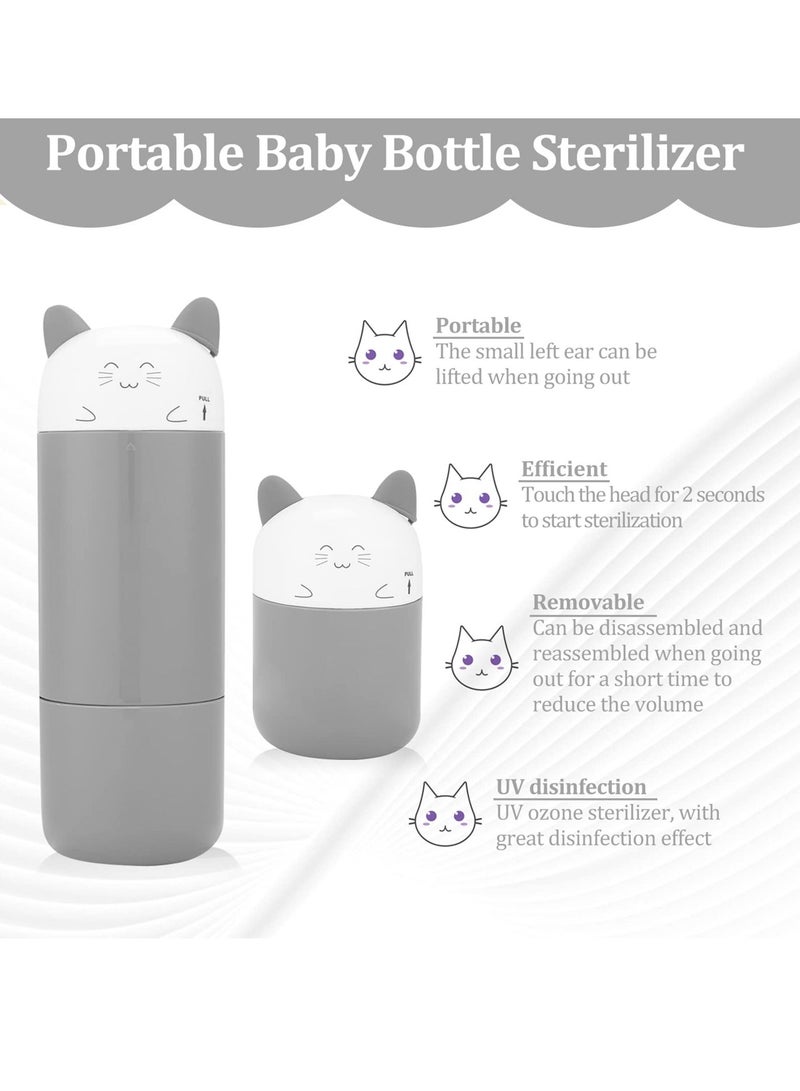 Baby Bottle Sterilizer, Portable Travel Nursing Electric Uv Ozone Sterilizer for Bottles, Pacifiers, Cups, Breast Pump Accessories, Cartoon Design