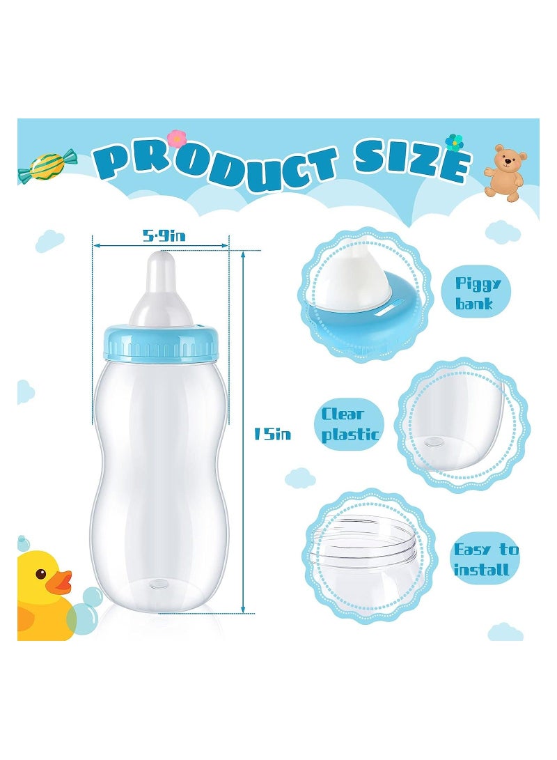 Fillable Feeding Bottle Candy Box Plastic Bottle, Baby Clear Shower Favor, Piggy Bank for Girl Boy Party Decor, 2 Pcs