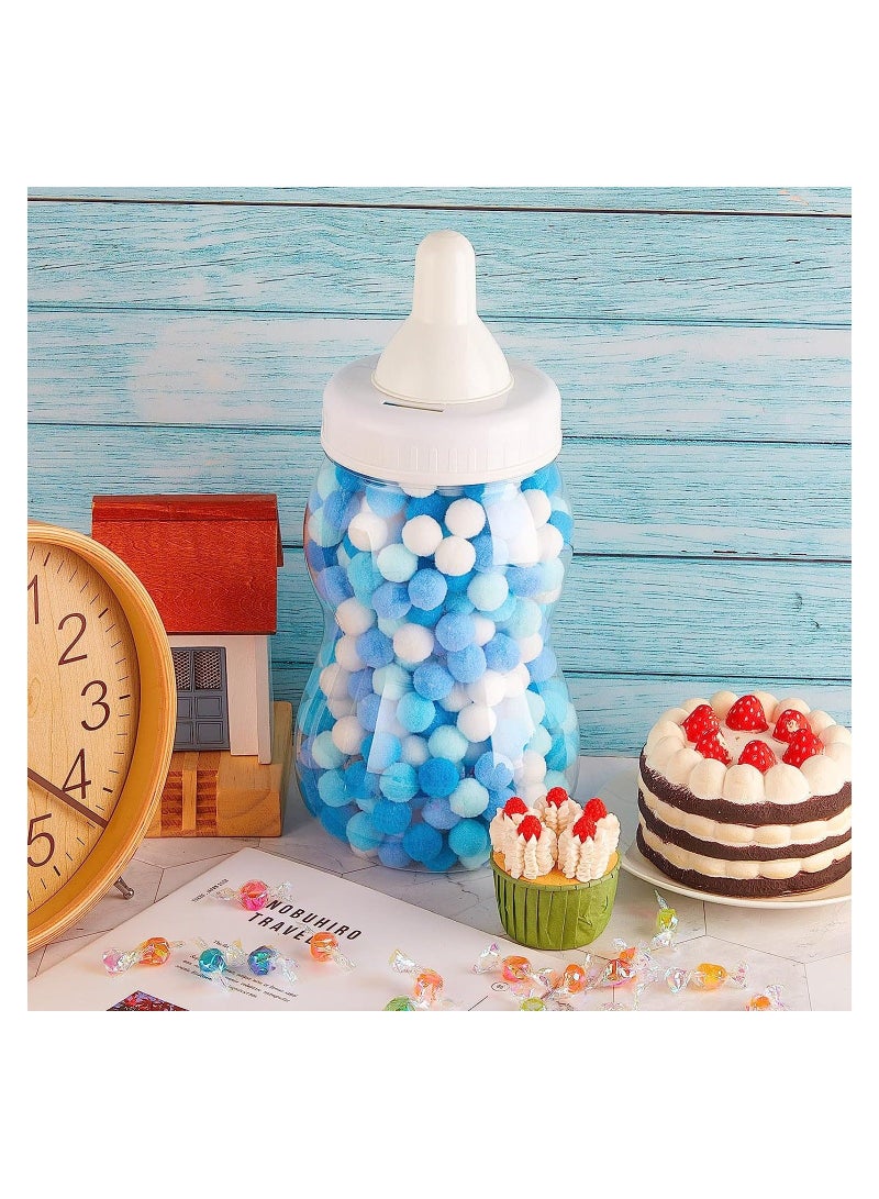 Fillable Feeding Bottle Candy Box Plastic Bottle, Baby Clear Shower Favor, Piggy Bank for Girl Boy Party Decor, 2 Pcs