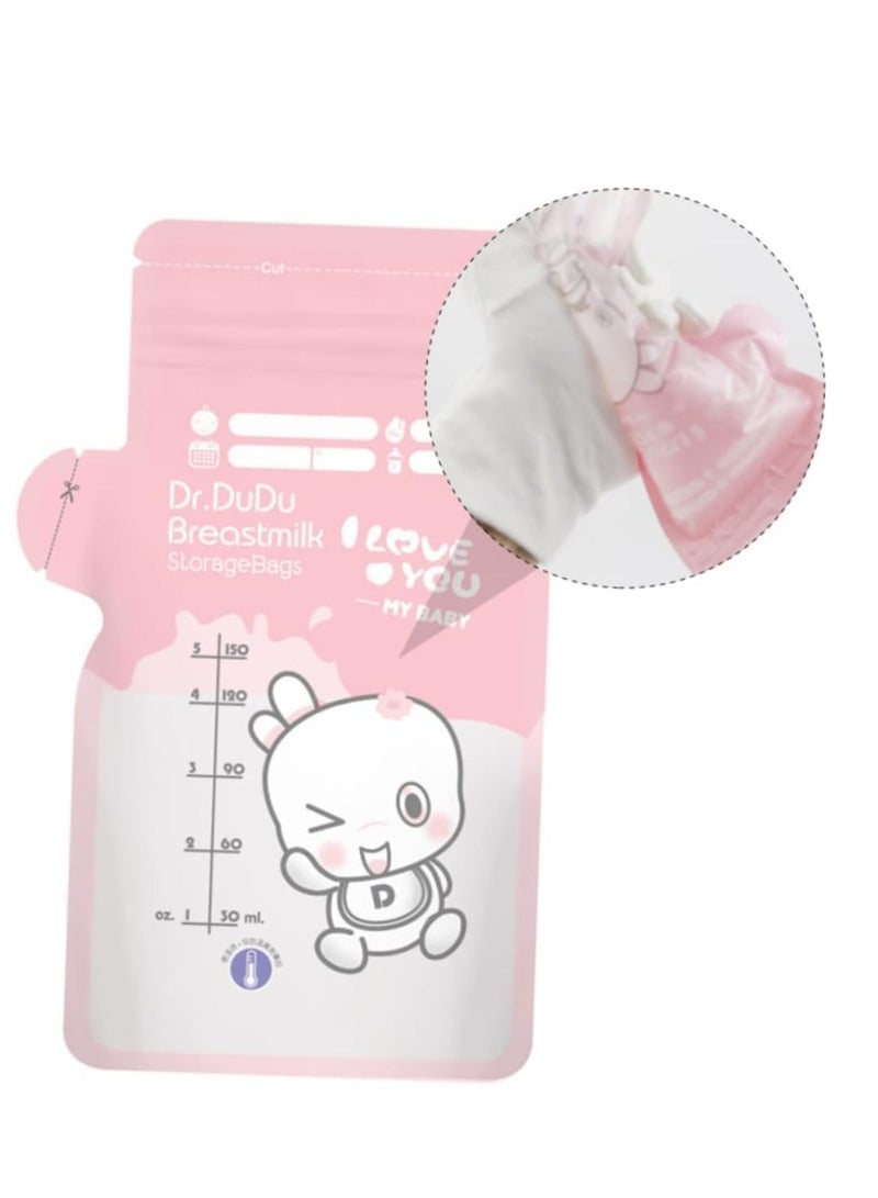 Portable Milk Powder Storage Bag, 30pcs Bag Baby Drink Bags Freezer Disposable Breast Pouch Pink Pp Dispenser