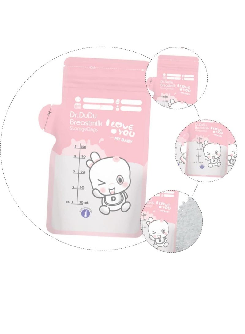 Portable Milk Powder Storage Bag, 30pcs Bag Baby Drink Bags Freezer Disposable Breast Pouch Pink Pp Dispenser