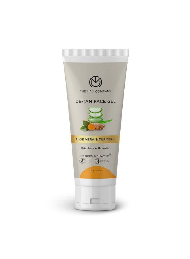 De Tan Face Gel For Men With Aloe Vera 100 Ml; Tan Removal Oil Control & Glowing Skin