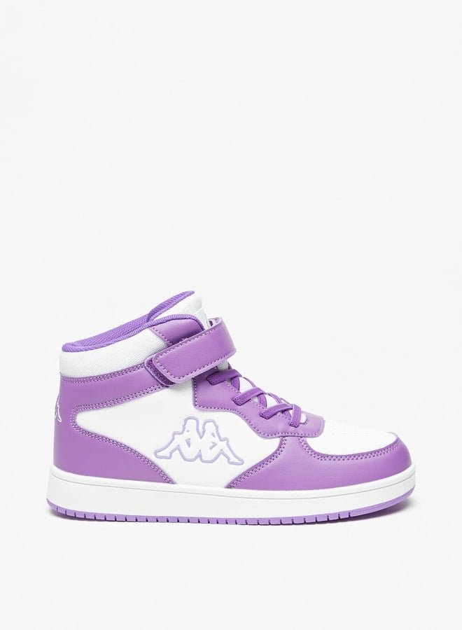 Girls' High Top Casual Sneakers With Hook And Loop Closure