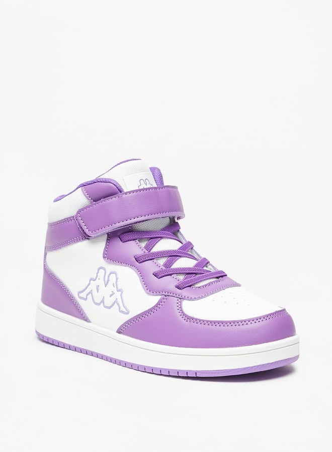 Girls' High Top Casual Sneakers With Hook And Loop Closure