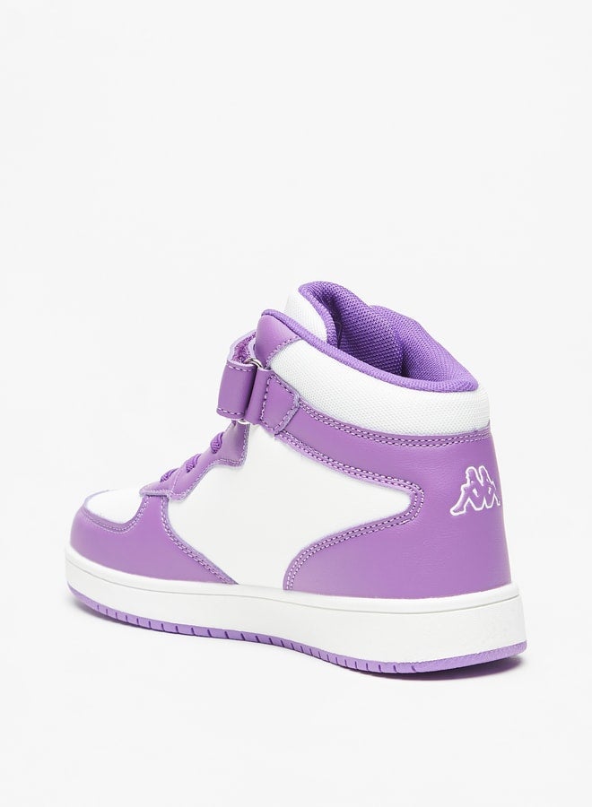 Girls' High Top Casual Sneakers With Hook And Loop Closure