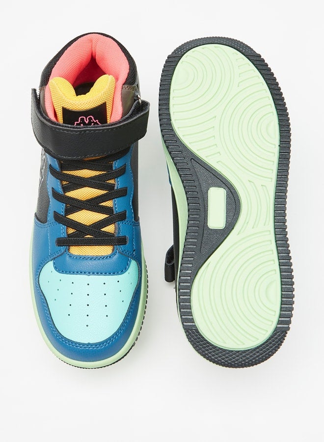Boys Colourblocked Shoes With Hook And Loop Closure