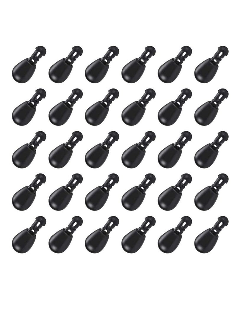 30 Pcs Fishing Beads Black Quick Change Connector Accessories 0.35inch for Hook links Line NC044