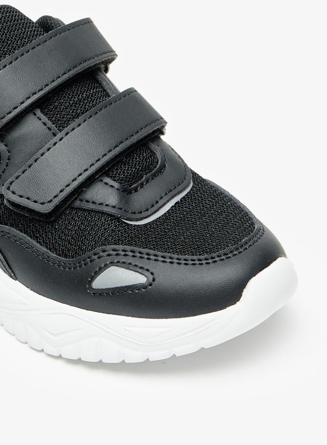 Boy's Paneled Sports Shoes with Hook and Loop Closure