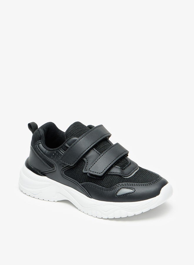 Boy's Paneled Sports Shoes with Hook and Loop Closure