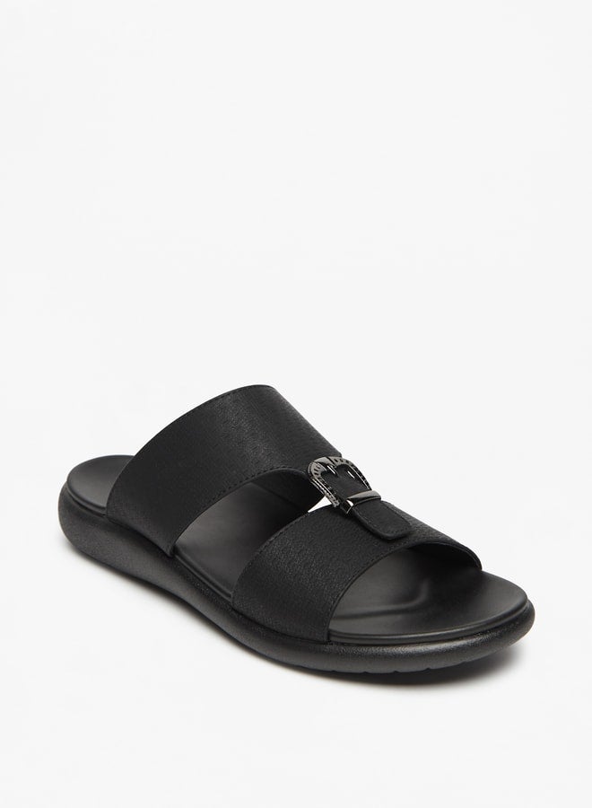 Men's Textured Slip-On Sandal with Buckle Detail Ramadan Collection