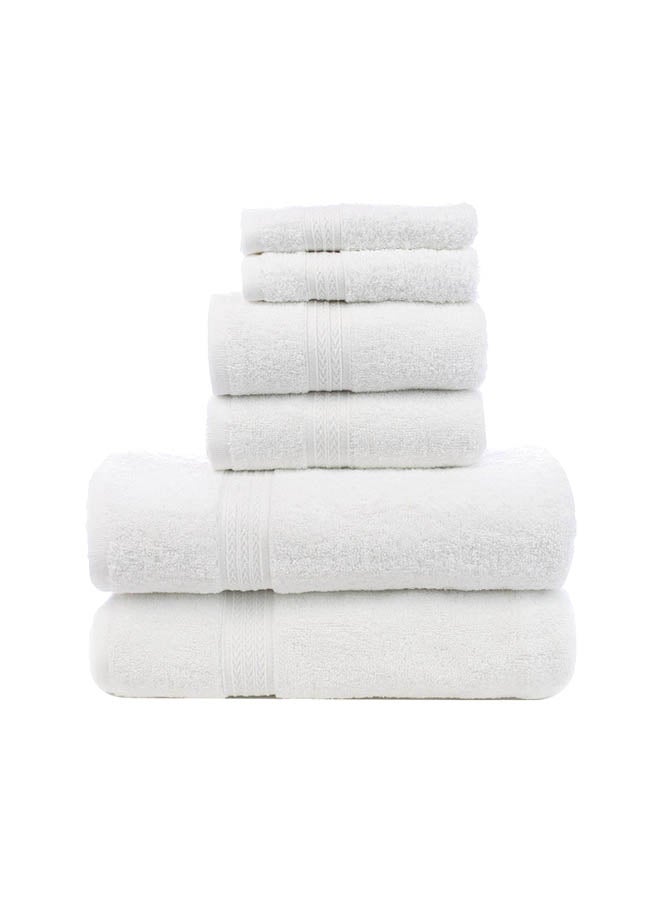6-Piece Cotton Towel Set White