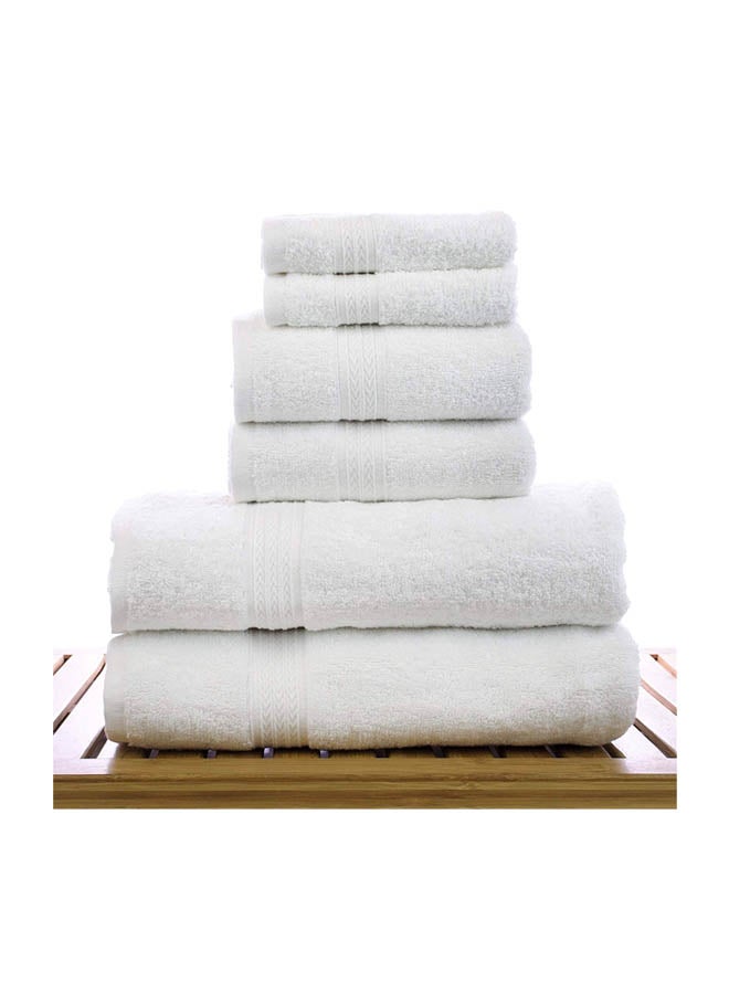 6-Piece Cotton Towel Set White