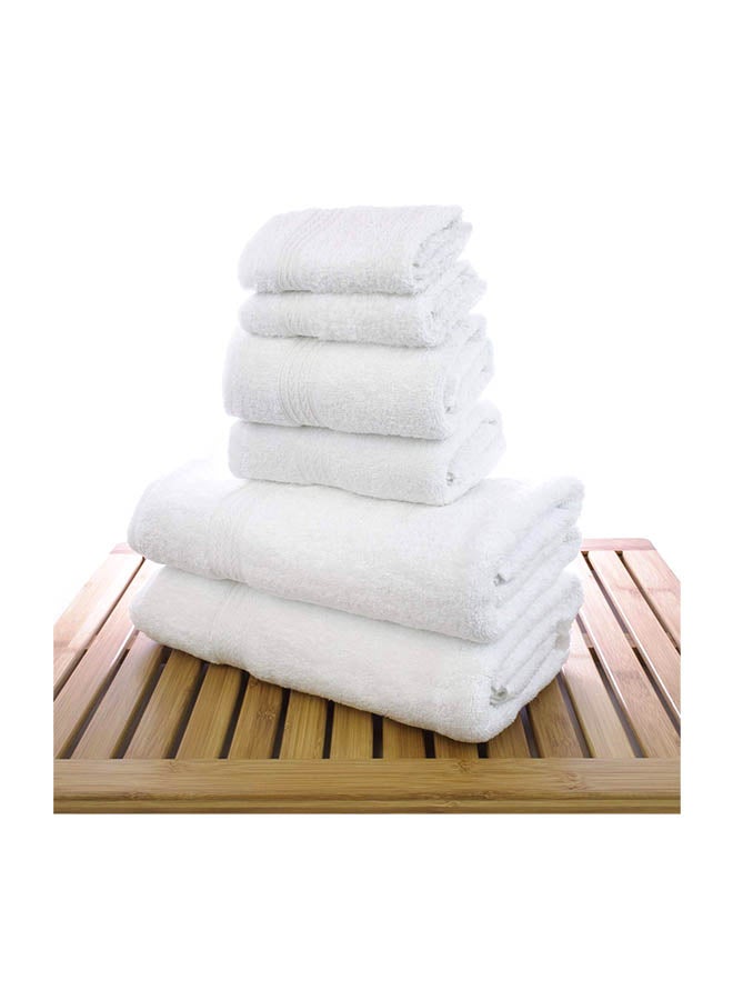 6-Piece Cotton Towel Set White