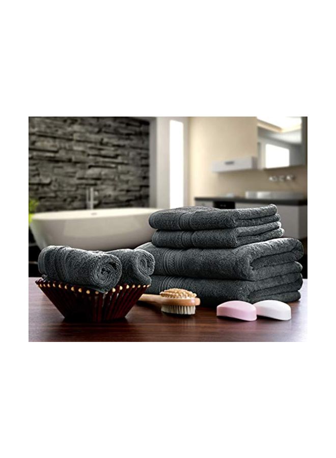 8-Piece Cotton Premium Towel Set Grey 27x54inch