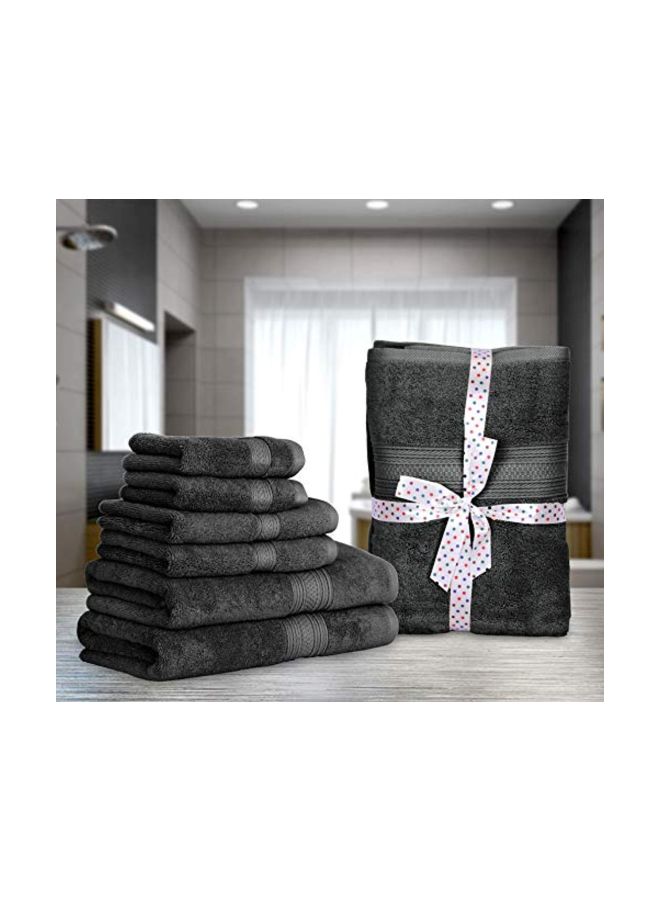 8-Piece Cotton Premium Towel Set Grey 27x54inch