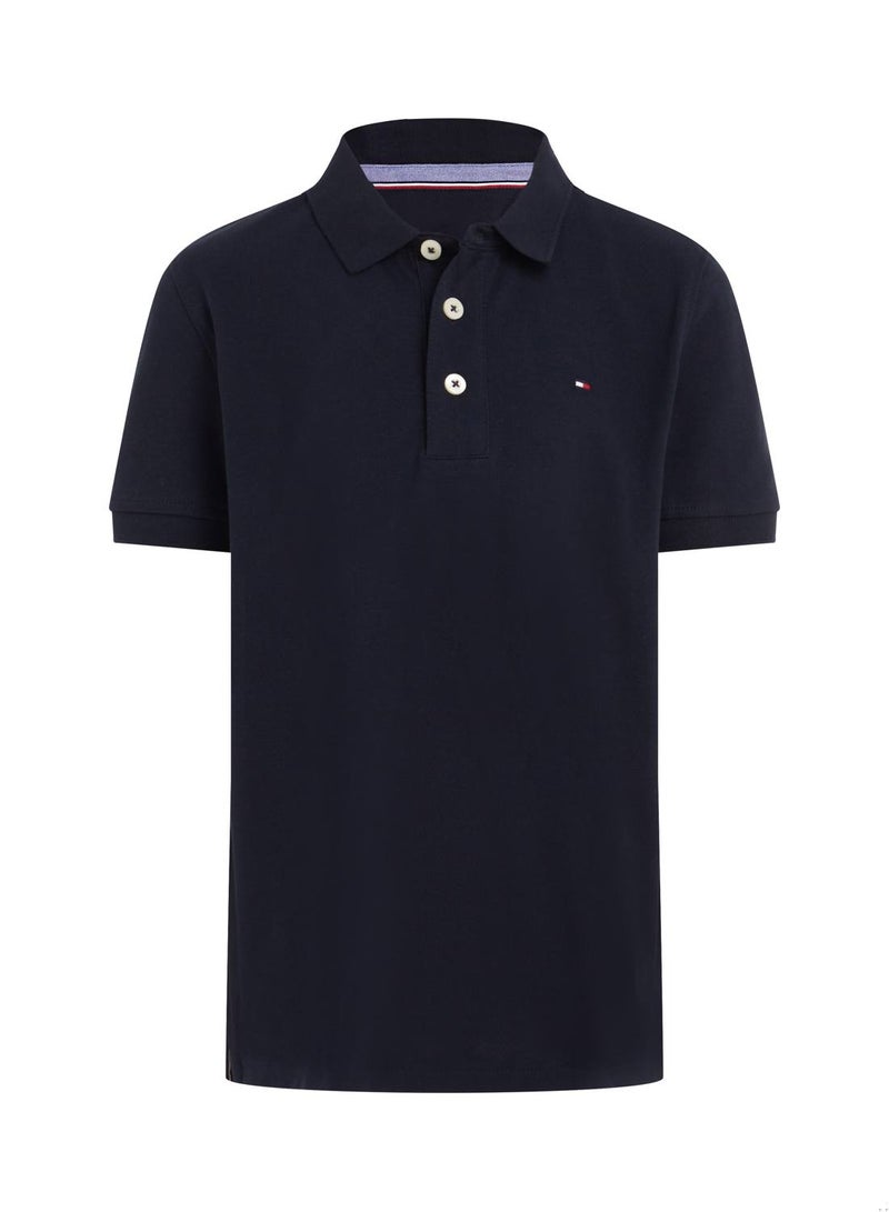 Boys' Organic Cotton Polo Shirt, Navy