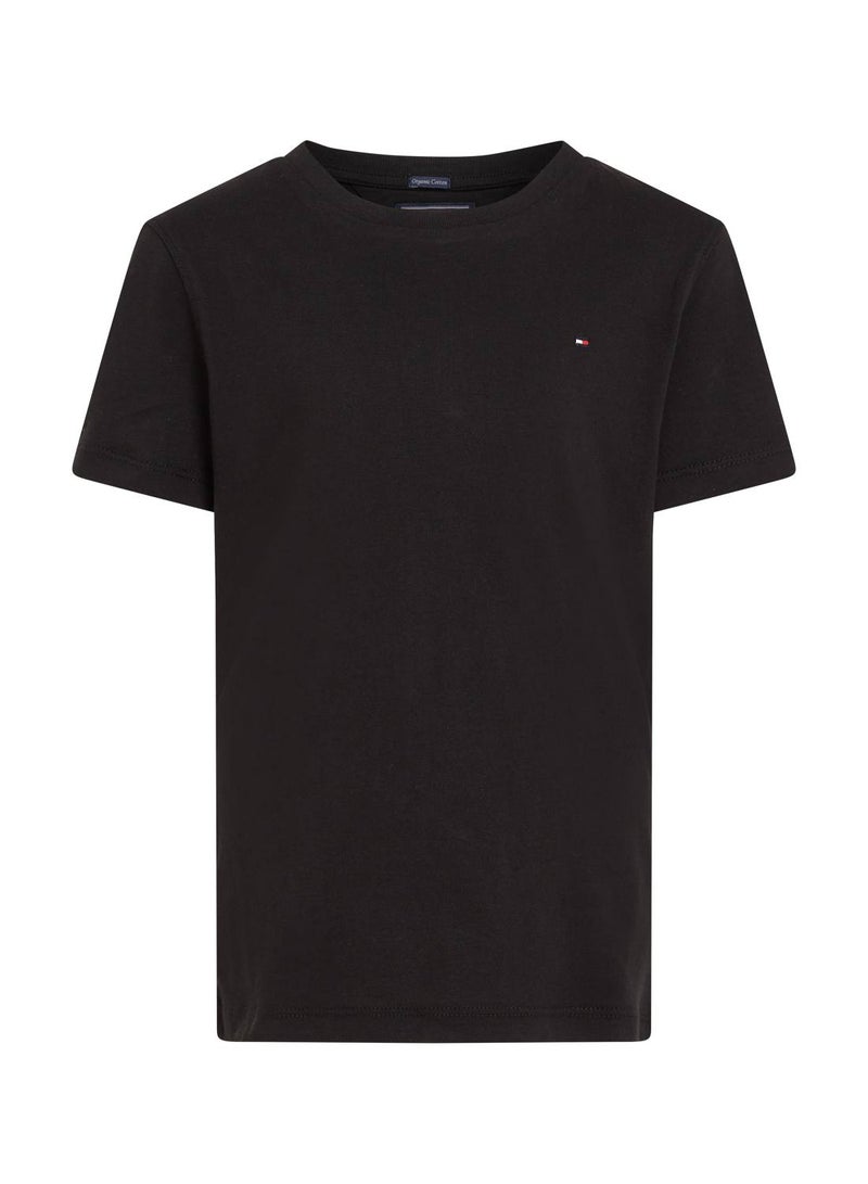 Boys' Essential Organic Cotton T-Shirt, Black