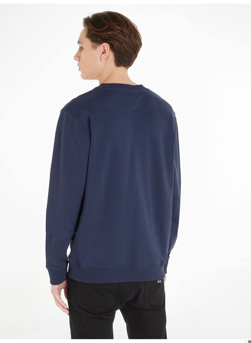 Men's Modern Logo Fleece Sweatshirt, Navy