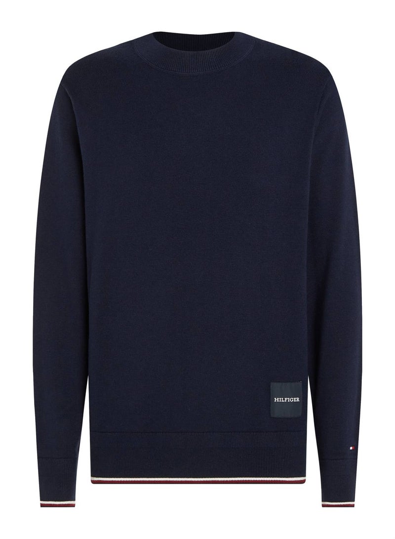 Men's Monotype Relaxed Tipped Jumper Sweater, Navy