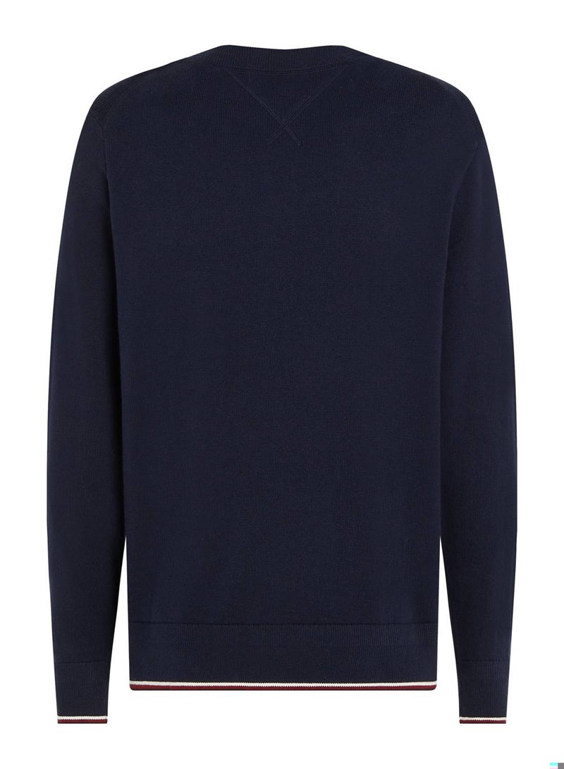 Men's Monotype Relaxed Tipped Jumper Sweater, Navy