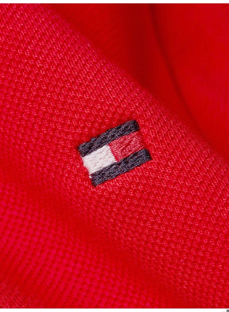 Women's 1985 Collection Flag Embroidery Slim Polo, Red