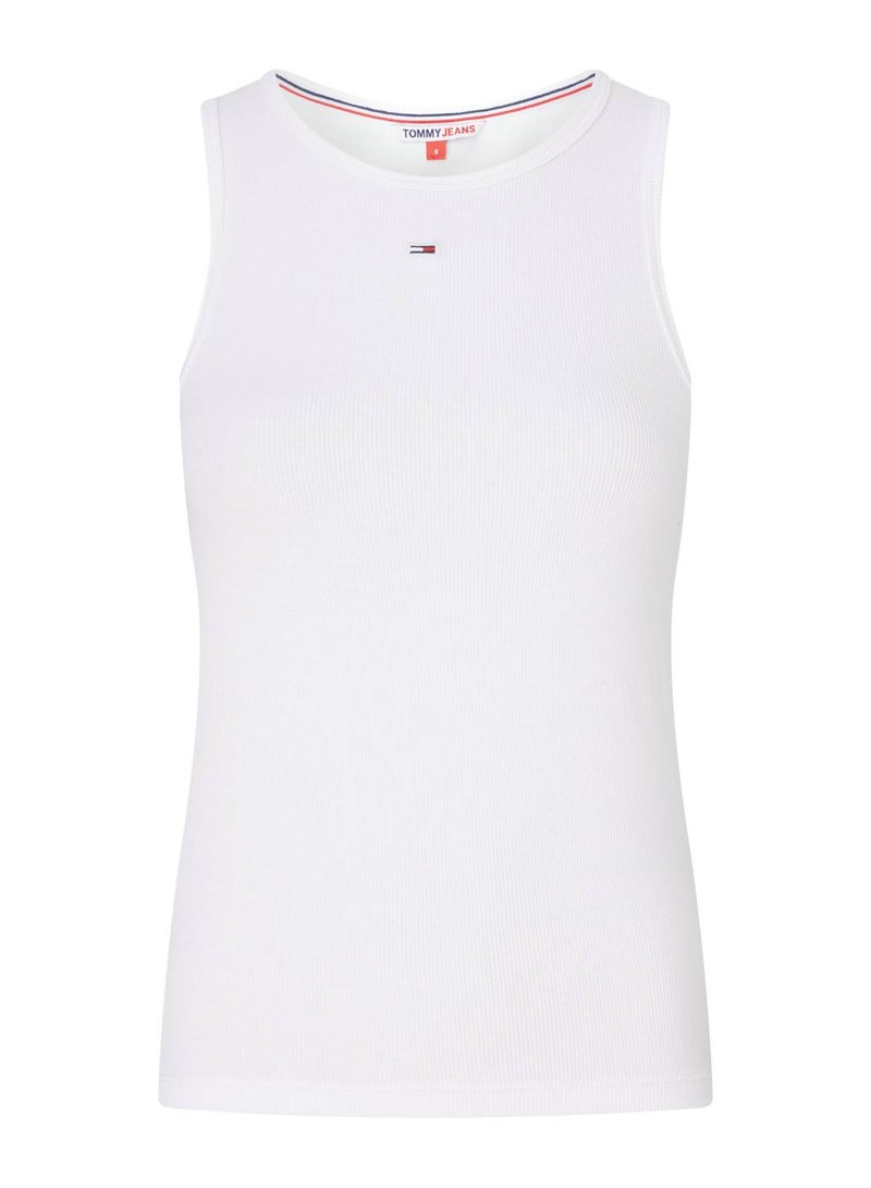 Women's Essential Rib Tank, White