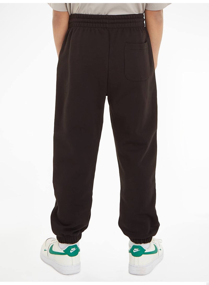 Boys' Casual Pants - Relaxed Fleece Logo Joggers, Black