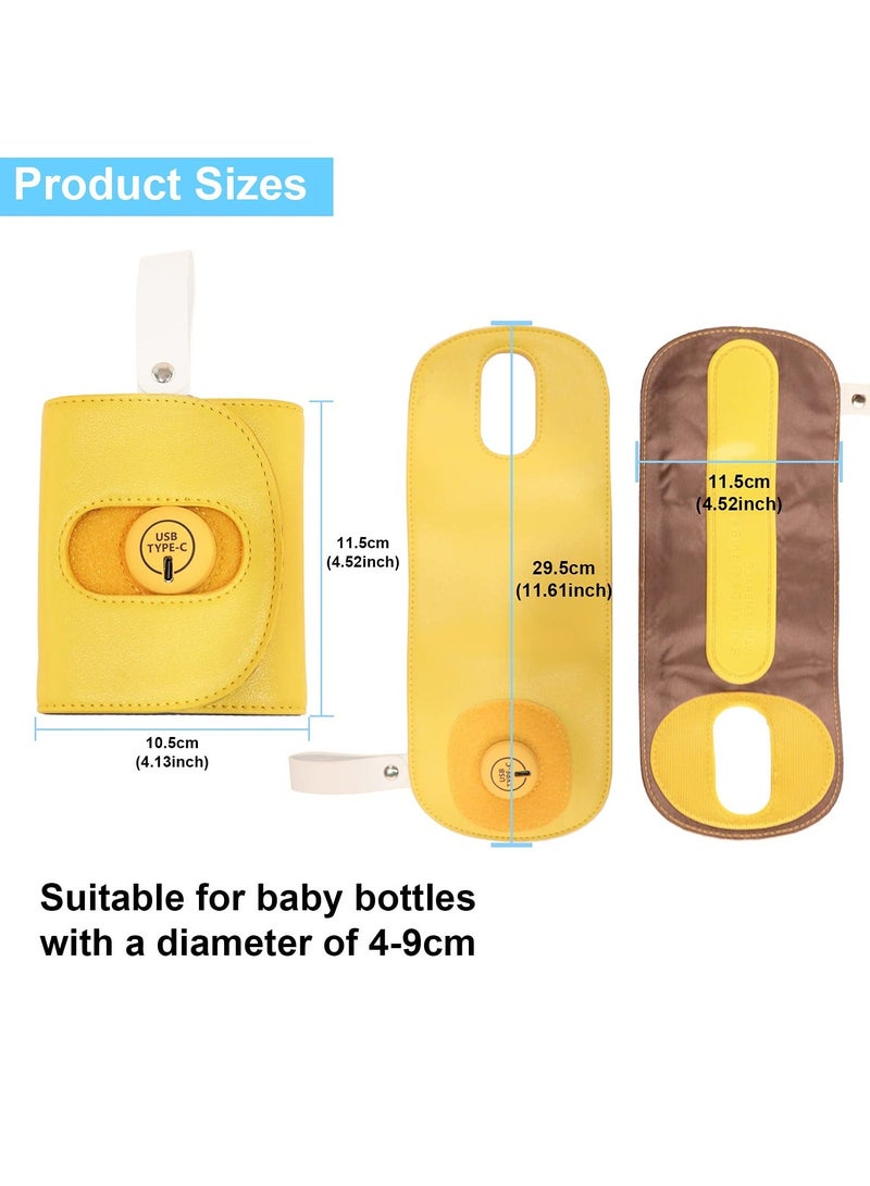 Baby Bottle Warmer Cover USB Milk Heating Portable Nursing Feeding Thermal Bag Travel Safety Accessories Gifts, Yellow