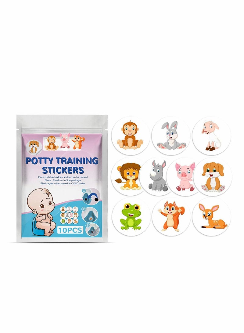 10pcs Potty Training Seat Magic Sticker Animal Theme Toddler Toilet Color Changing Reveal Stickers Targets for Toddlers Kids