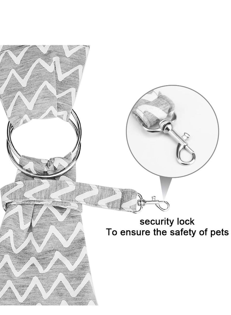 Reversible Pet Sling Carrier Hands-free Dog Cat Bag Soft Comfortable Puppy Kitty Double-sided Pouch Shoulder Carry Tote Handbag Suitable for Pets Under 6 kg Grey Stripes
