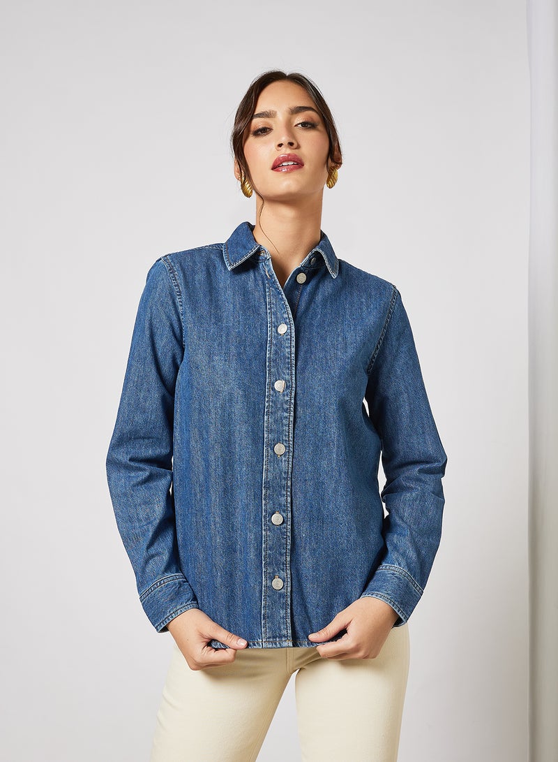 Organic Cotton Denim Shirt Blue