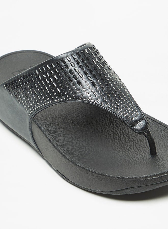 Women's Embellished Slip-On Flatform Heeled Sandals Ramadan Collection