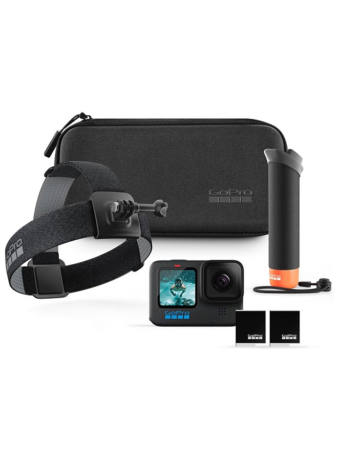 HERO12 Black + Accessories Bundle, Includes Handler + Head Strap 2.0 + Enduro Battery + Carrying Case