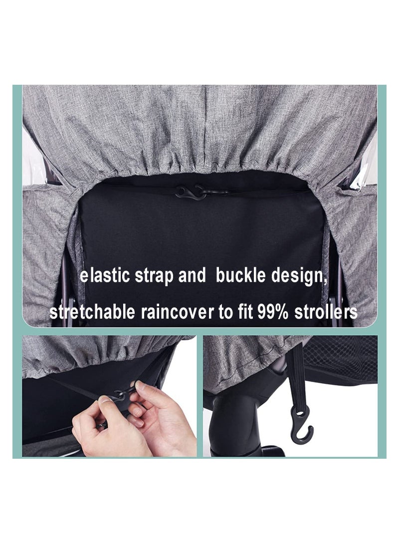 Stroller Rain Cover Universal Weather Shield for Pushchair Buggy Pram with Zip Baby Travel Fit Most Strollers