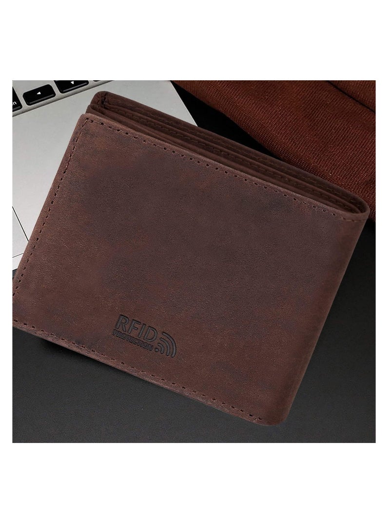 Richard Brown Men’s Leather Wallet | Premium Quality Leather Wallet for Men’s with RFID Blocking | Men’s Wallet