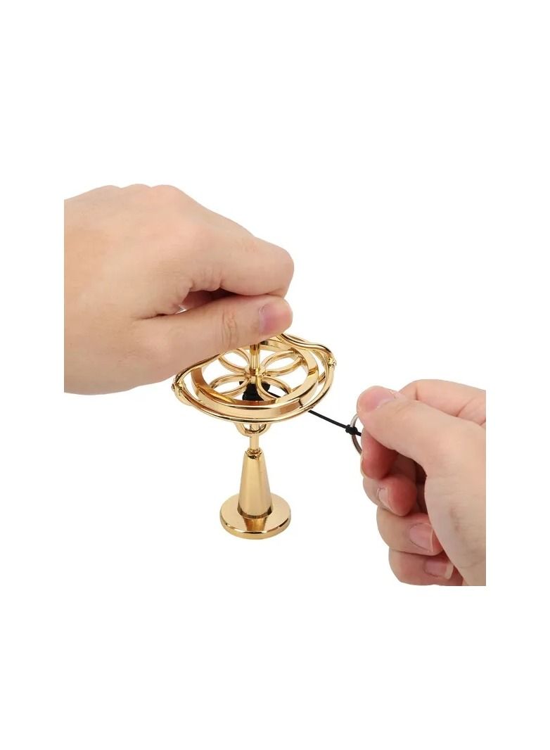 1-Piece Alloy Gyroscope Fingertip Toy,Stress Relief Anti?Gravity Decompression Toy,Colour Gold