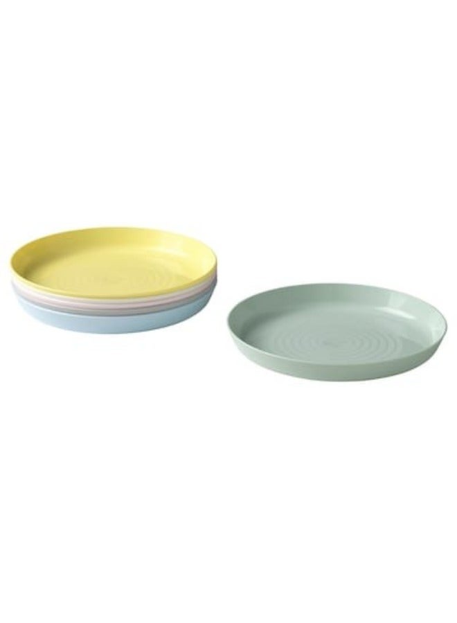 Plate, mixed colours, Colourful, impact resistant, scratch resistant & grip-friendly, Perfect for Children, pack of 6
