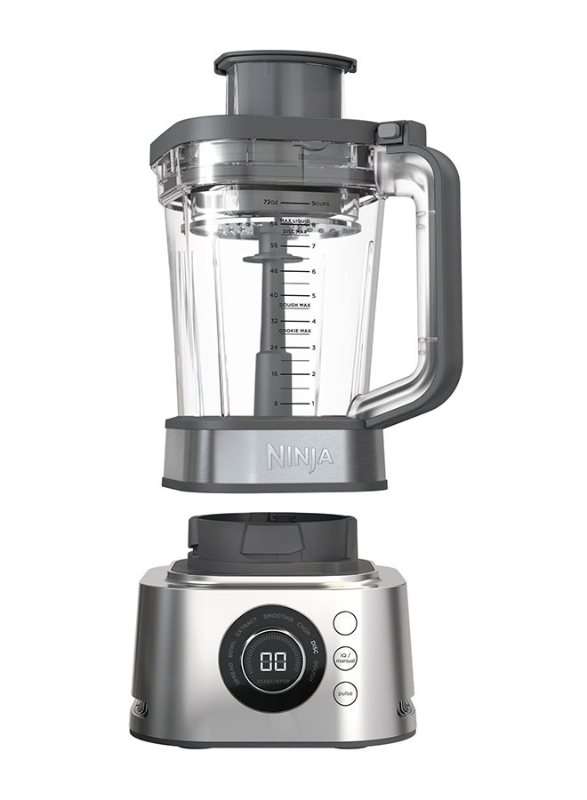 Foodi Power Nutri Blender 4-In-1, Slice, Grate & Chop, Blend Smoothie Bowls, Spreads & DrInks, Automatic Programs, 2.1L Jug, 700ml Cup & 530ml XL Bowl With Power Paddle 1200 W CB400ME Silver