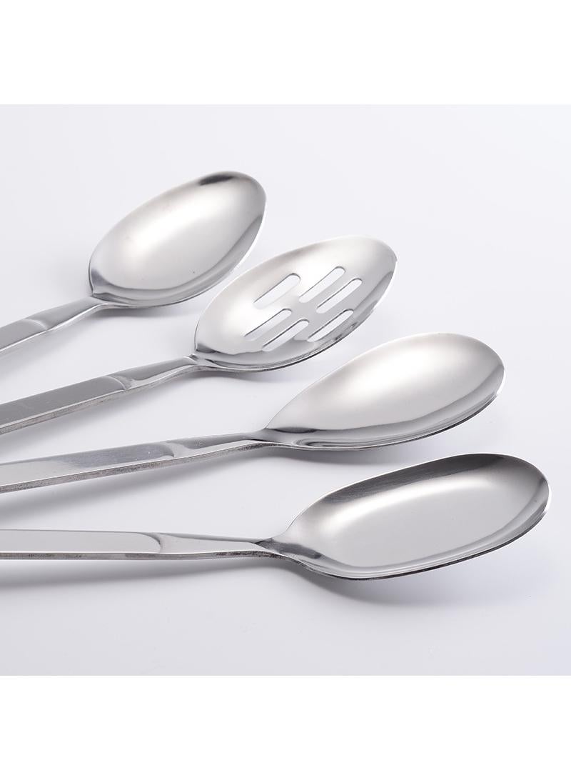 Stainless Steel Western Tableware Long Handle Spoon 4 Pieces