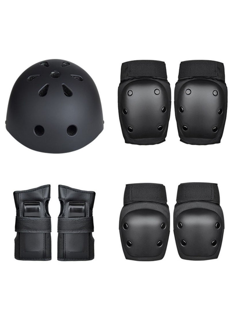 7PCS,Child & Adults Rider Series Protection Gear Set for Multi Sports Scooter, Skateboarding, Roller Skating, Protection for Beginner to Advanced, Helmet, Knee and Elbow Pads (Medium(35-59Kg))