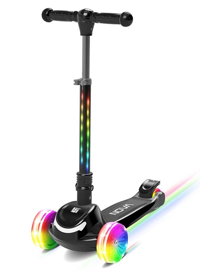 LiT Nova Light Up 3-Wheel Tilt-to-Steer Folding Scooter for Toddlers and Kids featuring Lava LED Lights on Stem and Wheels